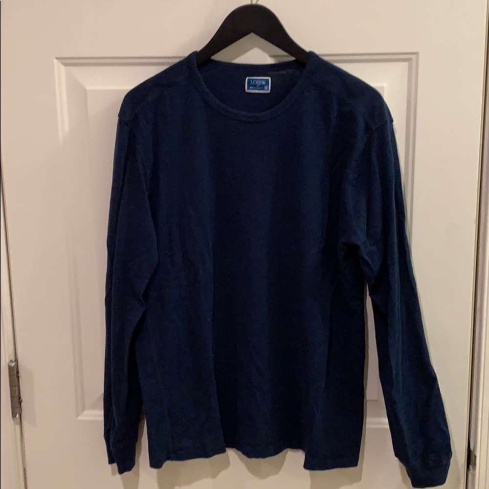 J.Crew Mens Long Sleeve T Shirt Navy Medium